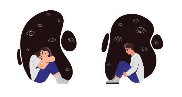 抑郁症和偏执抽象概念图片下载