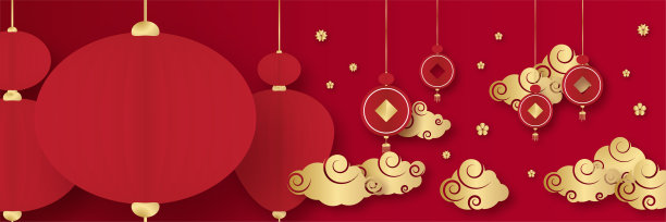 中国红金背景。中国农历新年2022年虎年红金花和亚洲元素剪纸与工艺风格的背景。图片下载