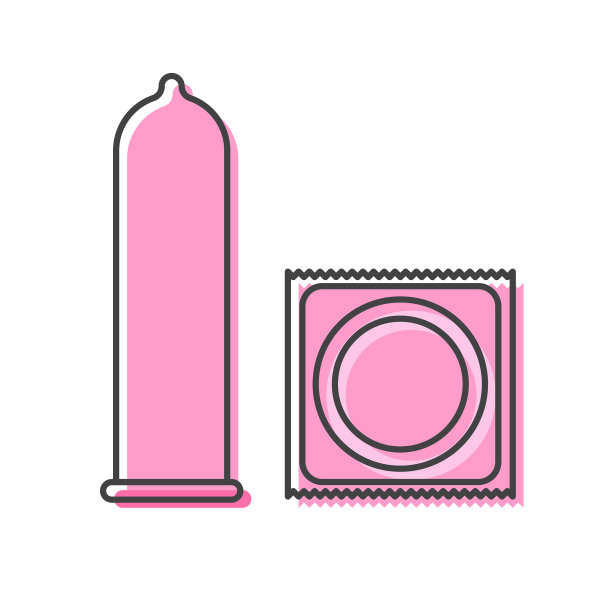 矢量避孕套线性图标图片下载