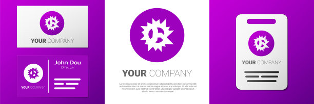 标志炸弹爆炸与弹片和火球图标孤立在白色背景。Logo设计模板元素。向量图片下载