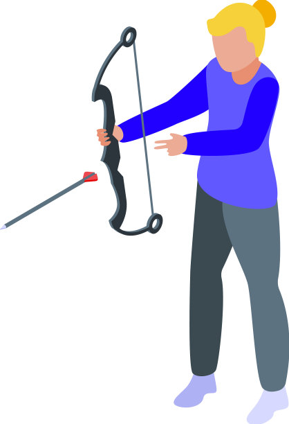 女子射箭比赛图标等距图片下载