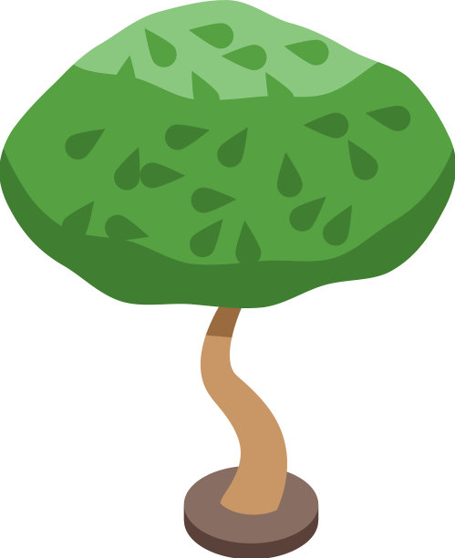 乡村树图标等距花园修剪图片下载