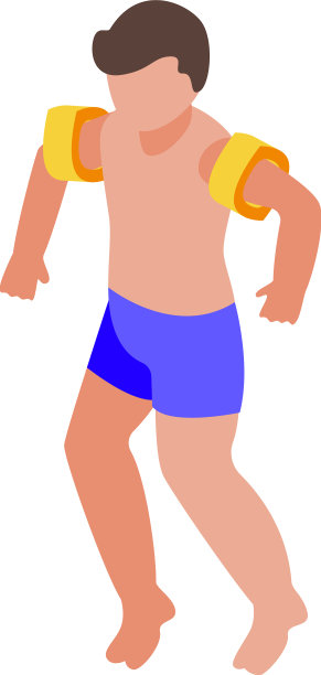 孩子学习游泳图标等距潜水水图片下载