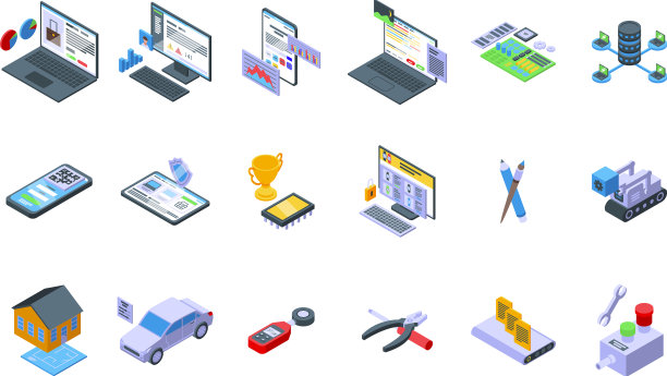 促销代码图标集等距图片下载