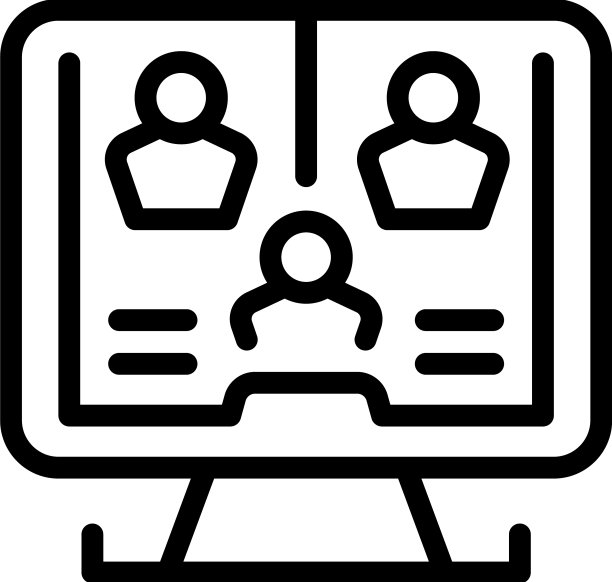 视频会议图标大纲在线图片下载