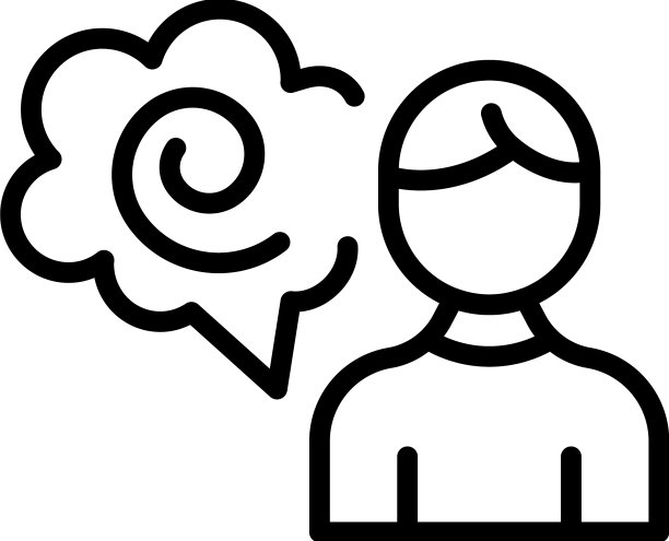 思考图标轮廓疗法支持图片下载