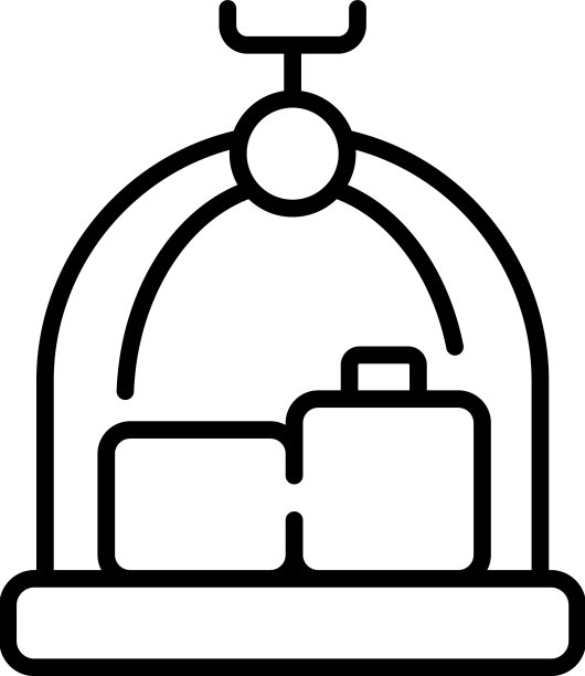 商务行李手推车图标轮廓图片下载