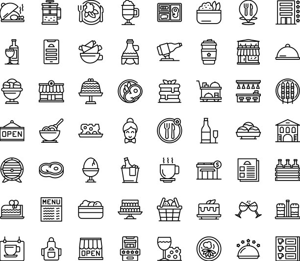 餐厅业务图标集概述食物图片下载