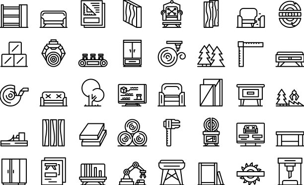 家具制造图标集轮廓图片下载
