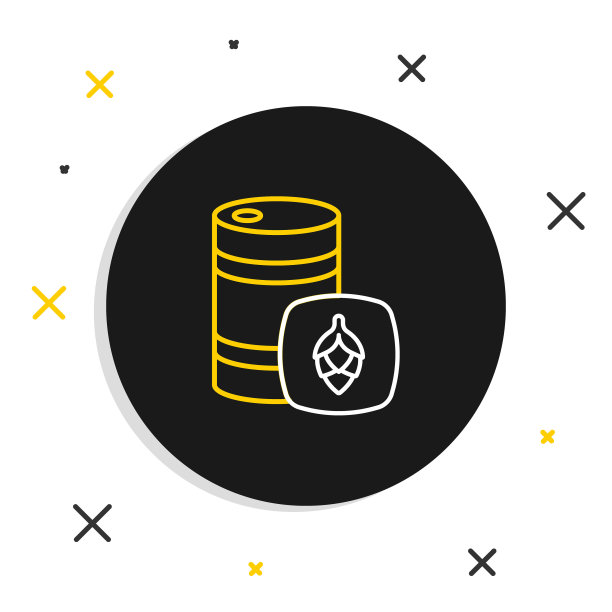 线金属啤酒桶图标孤立在白色背景上。色彩斑斓的轮廓的概念。向量图片下载