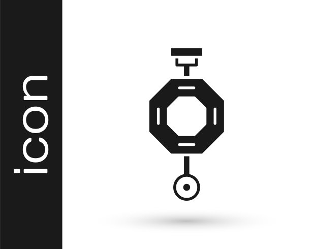 黑色的中国纸灯笼图标孤立在白色的背景上。向量图片下载