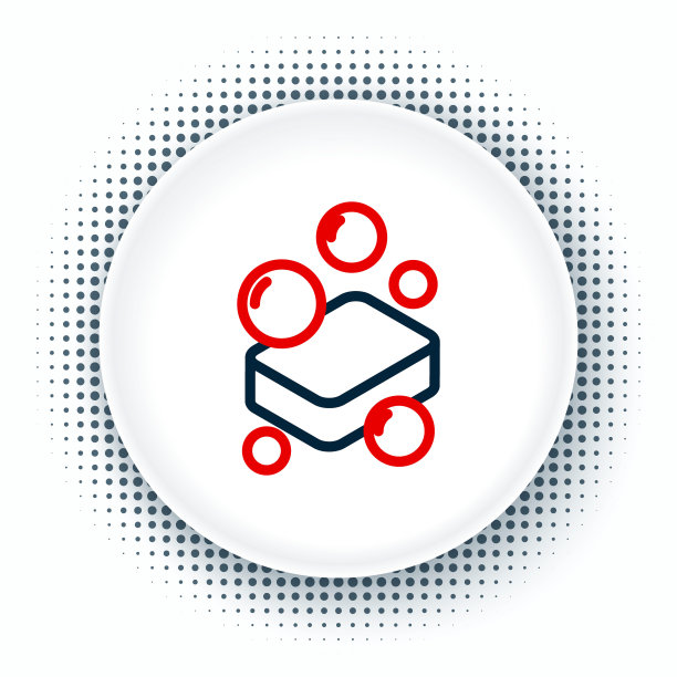 行条肥皂图标孤立在白色背景。有气泡的肥皂棒。色彩斑斓的轮廓的概念。向量图片下载