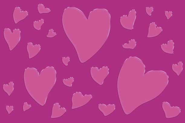 粉红色情人节闪亮的情人手绘节日心形背景图片下载