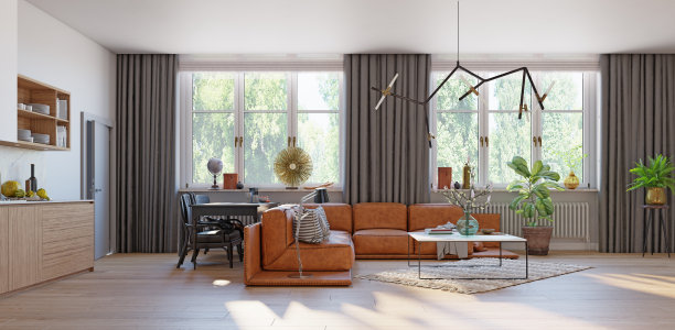 现代厨房内部。图片下载