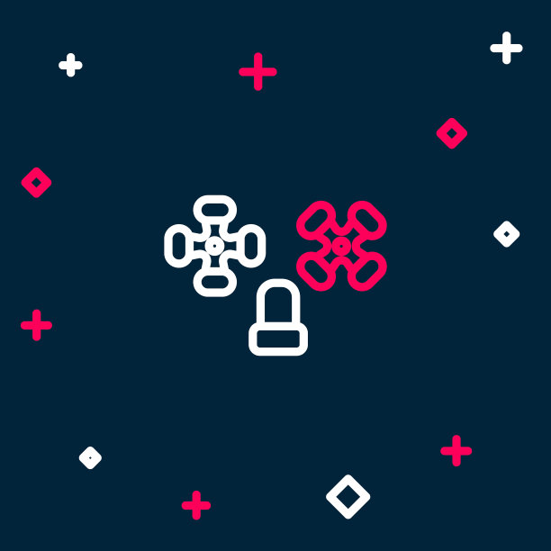 线水水龙头图标孤立在蓝色背景上。色彩斑斓的轮廓的概念。向量图片下载