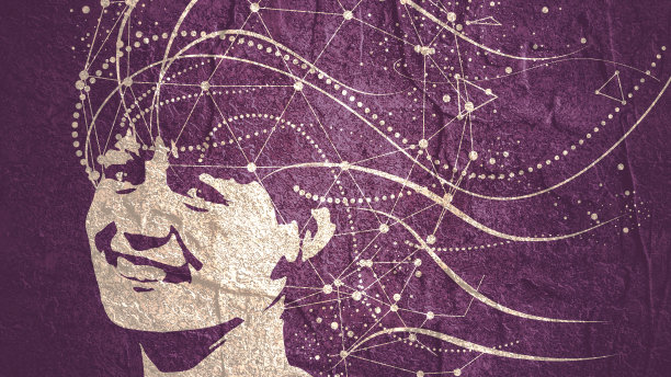 一个女人的肖像与装饰元素。图片下载