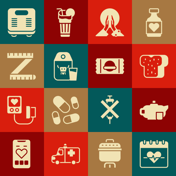 设置心率茶壶与杯面包吐司图片下载