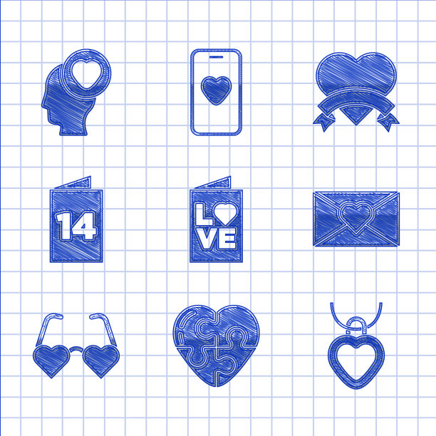 设置情人节派对传单心项链图片下载