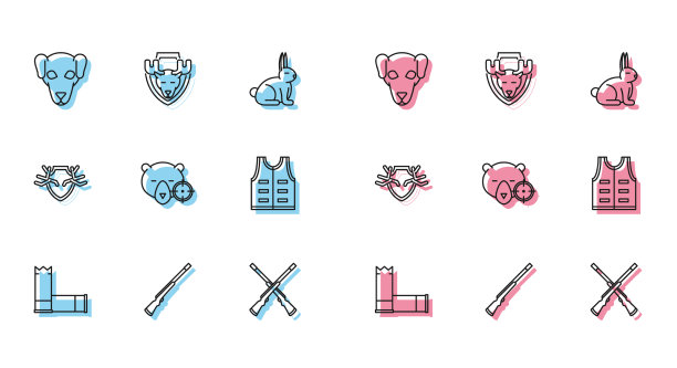 设线，子弹，猎枪，狗两交叉图片下载