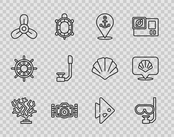 设置珊瑚潜水面罩和通气管位置图片下载