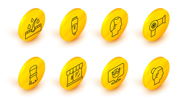 为男士理发店大楼设定发型线图片下载