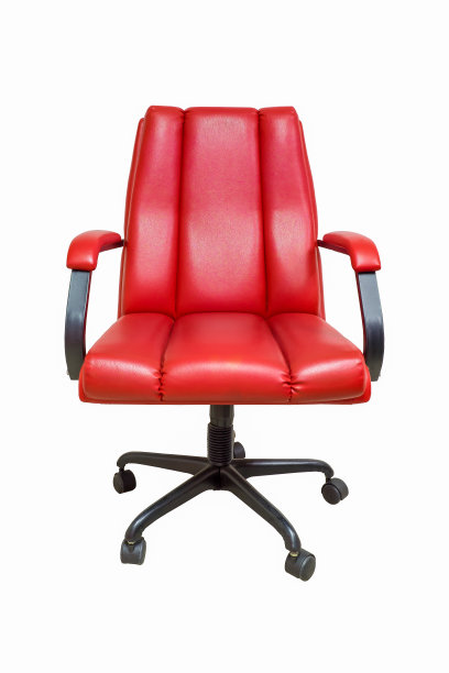 办公椅由红色皮革隔离在白色背景上图片下载