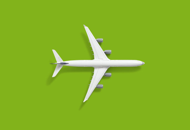 绿色背景下的飞机图片下载