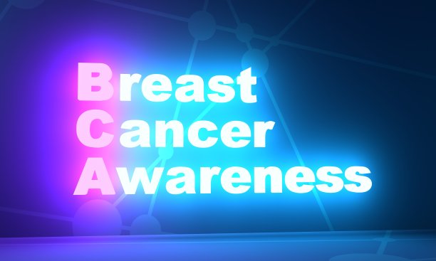 BCA——乳腺癌意识的首字母缩写。霓虹闪耀的文本。三维渲染图片下载