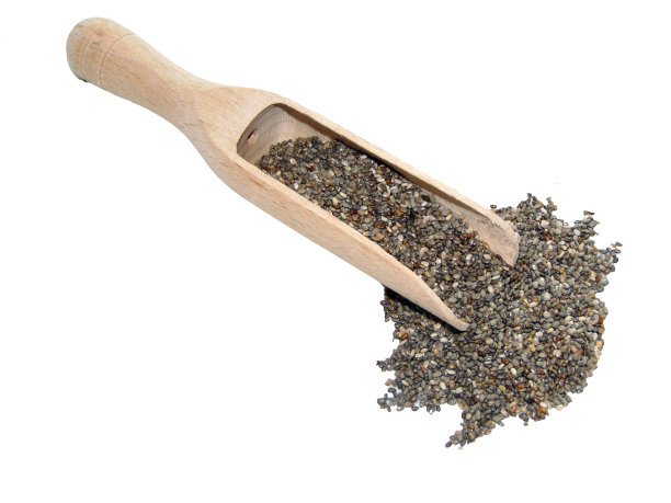 奇亚籽孤立在白色背景上图片下载