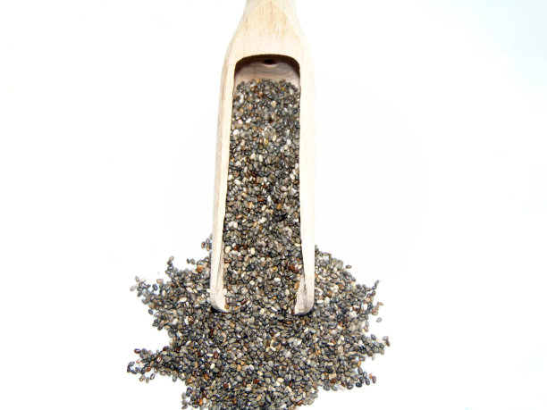 奇亚籽孤立在白色背景上图片下载