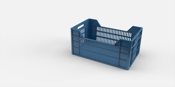 蓝框孤立在白色背景上。三维渲染图片下载