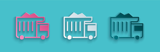 剪纸大型工业矿山自卸车图标图片下载