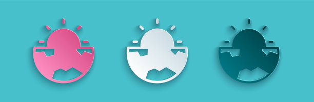 纸剪地核结构外壳图标孤立图片下载