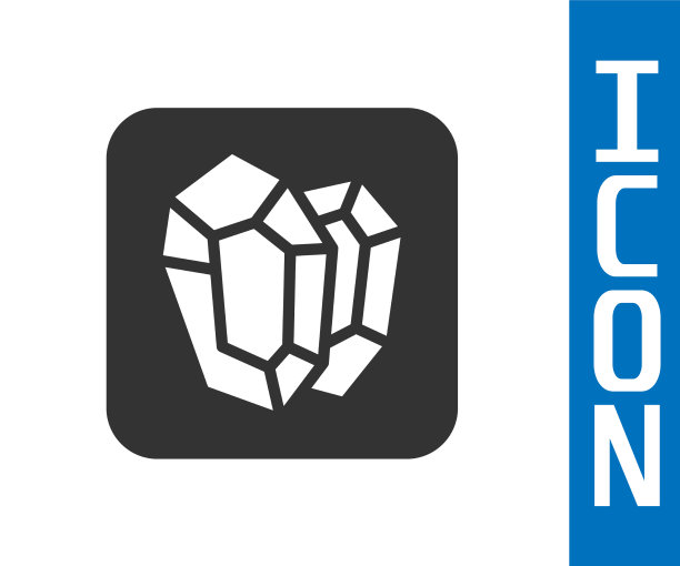 灰色宝石石图标孤立在白色背景上图片下载