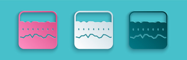 纸切土壤层图标孤立在蓝色上图片下载