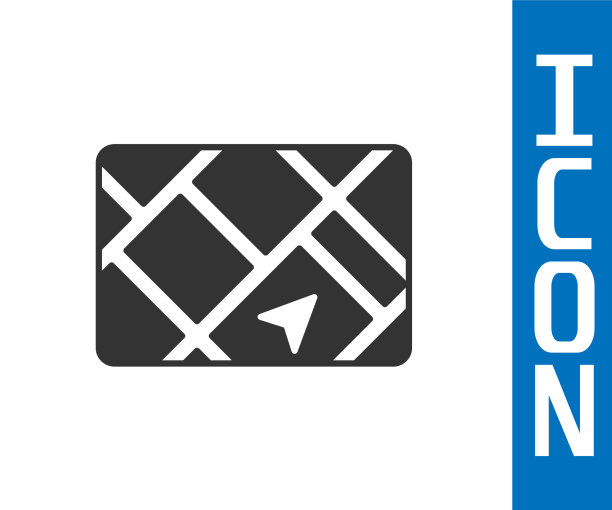 灰色GPS设备与地图图标孤立在白色上图片下载