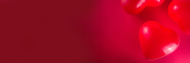 情人节背景与心型气球图片下载
