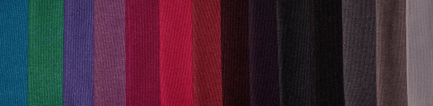 家具面料样品。多色织物纹理背景。横幅图片下载
