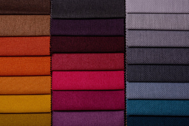 家具面料样品。多色织物纹理背景。图片下载