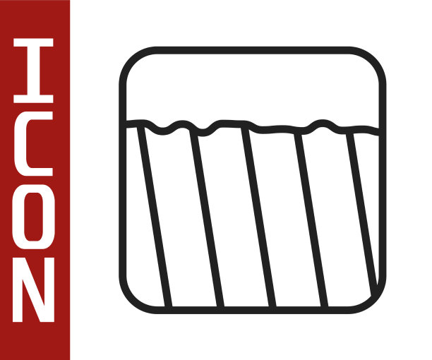 黑色线地面图标孤立在白色上图片下载