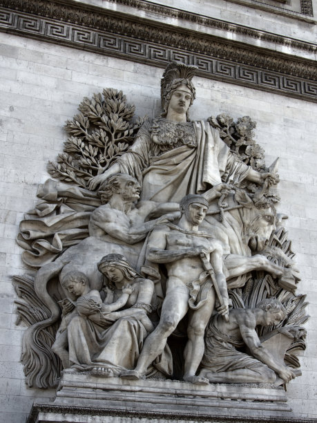 来自香榭丽舍大街的凯旋门，雕塑组图片下载