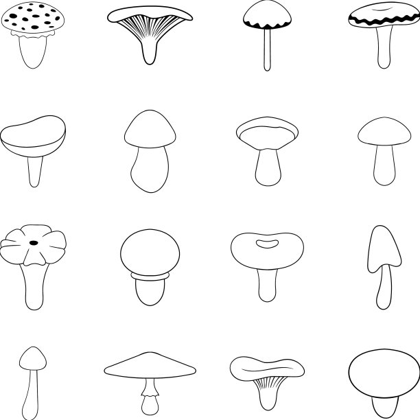 蘑菇图标集大纲图片下载
