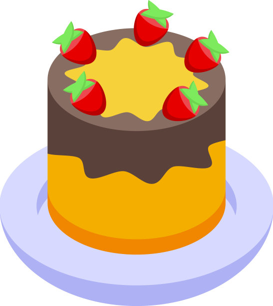 派对蛋糕图标等距生日快乐图片下载