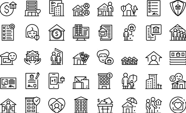 社会住房图标概述家庭工作图片下载