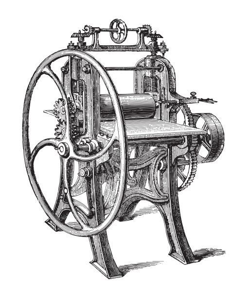 旧卷纸机-老式插图图片下载