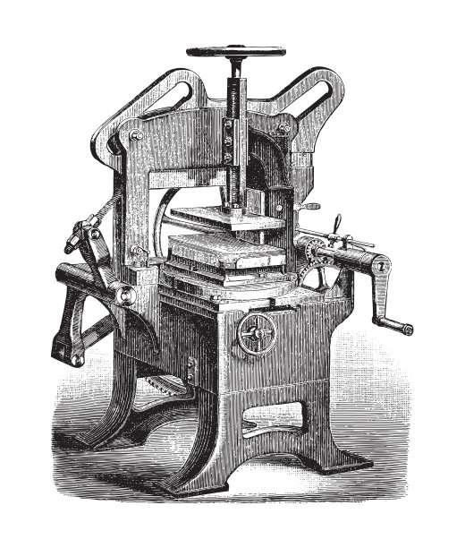 旧书制作机-老式插图图片下载
