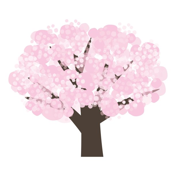 樱花的插图材料图片下载