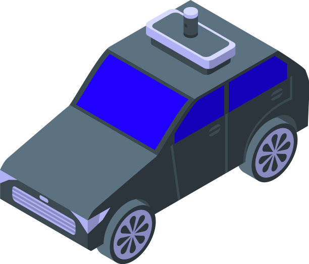 无人驾驶汽车标志着等距交通图片下载