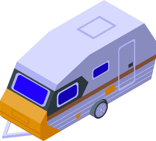 营地拖车图标等距露营房车图片下载