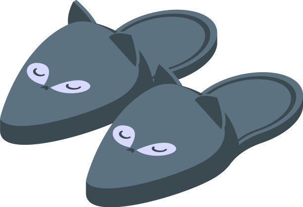 黑猫拖鞋图标等距房子图片下载